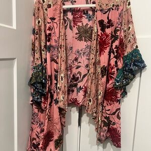 Umgee Pink Floral Cardigan